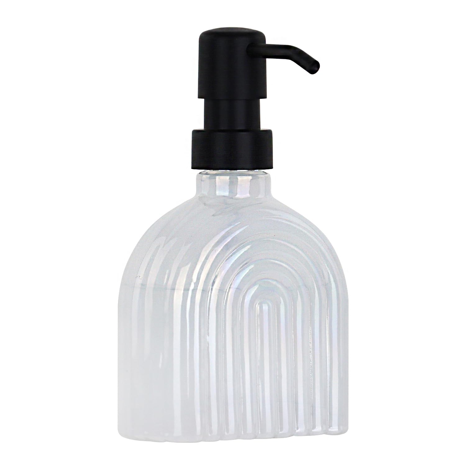 Glass Soap Dispenser Bathroom, 9 Oz Kitchen Soap Dispenser, Refillable Liquid Modern Soap Dispenser for Hand Soap, Lotion Dispensers Bottle