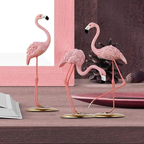 Flamingo Statues Flamingo Decor Home Desk Collectible Figurines Tabletop Gift 3Pcs Pink 7.8" H