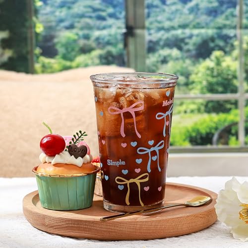Colorful Bow Aesthetic Glassware Cups