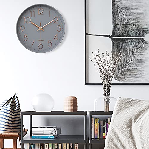 Wall Clocks Battery Operated - 12 inch Silent Non Ticking Modern