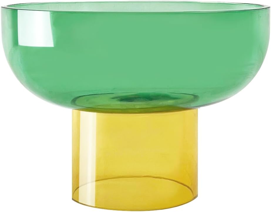 Green and Yellow Reversible Decorative Glass Bowl