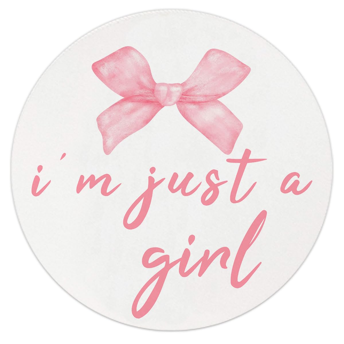 Coquette Pink Bow Mouse Pad, Non-Slip Rubber Base Mousepads for Office Desk Decor, 8.7 x 8.7 Inch
