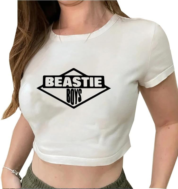 Girls Baby Tees Y2k Funny Graphic Short Sleeve Y2K Short Sleeve Graphic Crop Tops