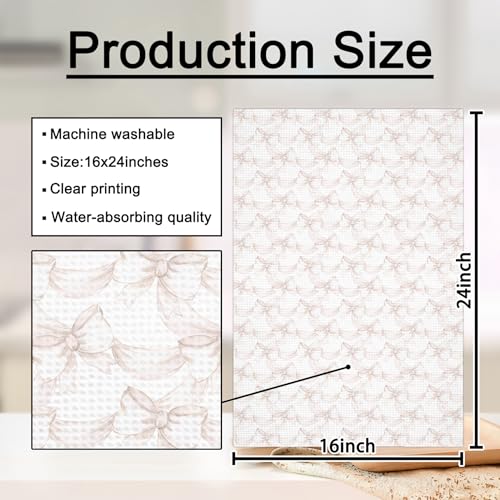 Girly Pink Bow Coquette Preppy Towel, 16x24 Inch