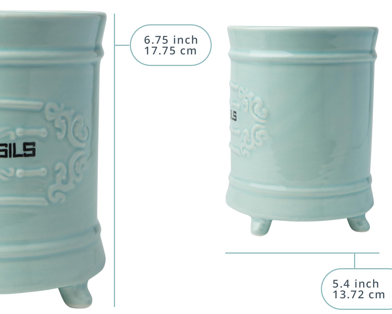 Vintage Style Kitchen Utensil Caddy - Antique Design Cooking Utensil Organizer - Rustic French Country Utensil Crock for Cooking Enthuziast