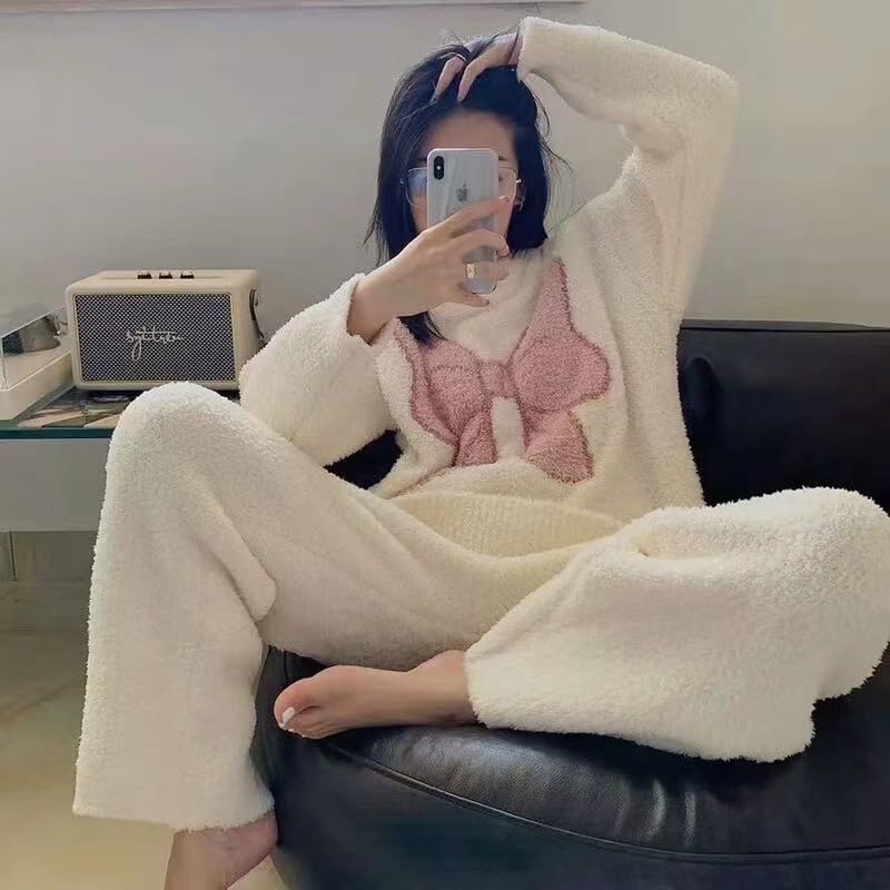 Women Kawaii Loungewear Sleepwear Fuzzy Sets