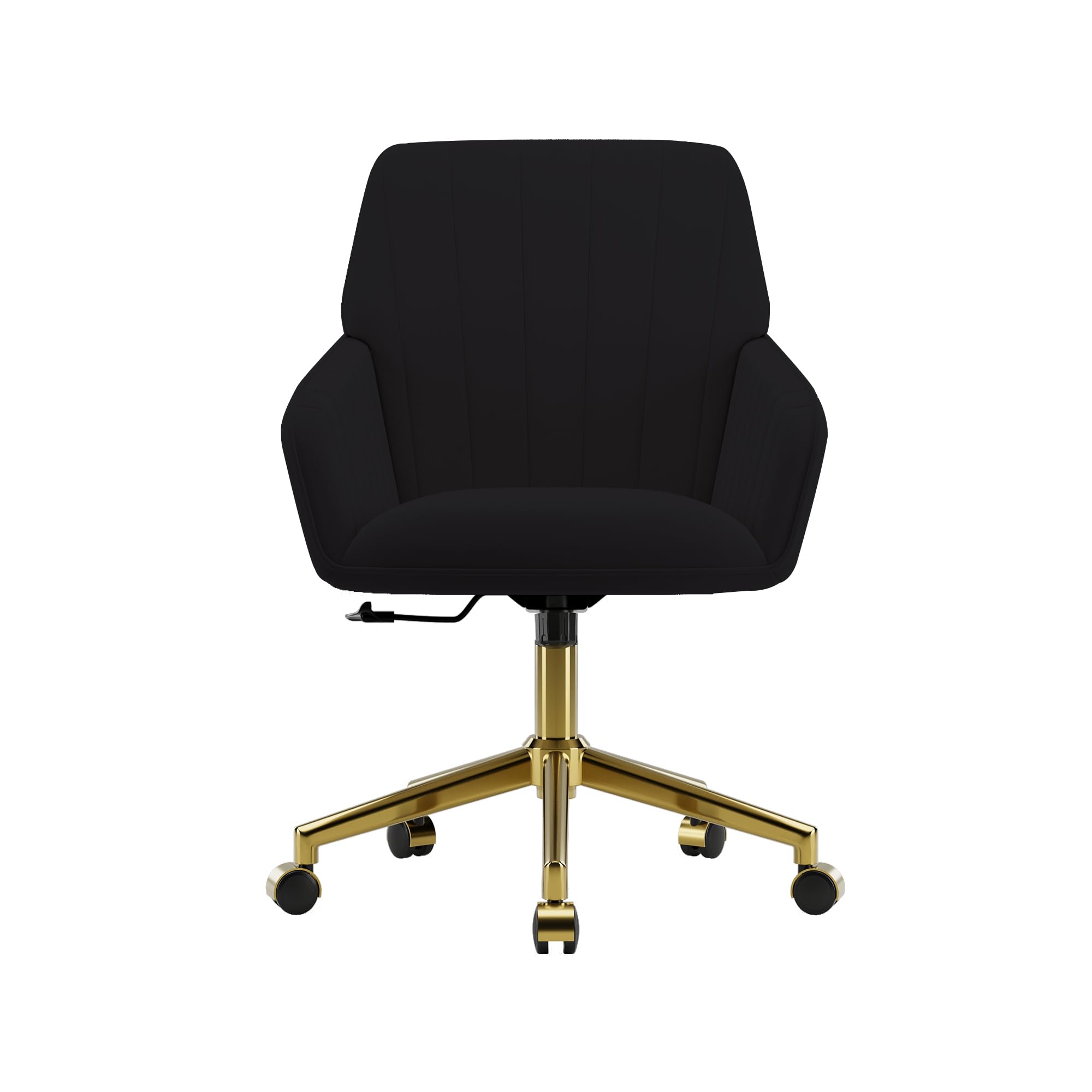 Velvet Modern Cute Chair with Back, Height Adjustable Upholstered Vanity Chair with Swivel Wheels