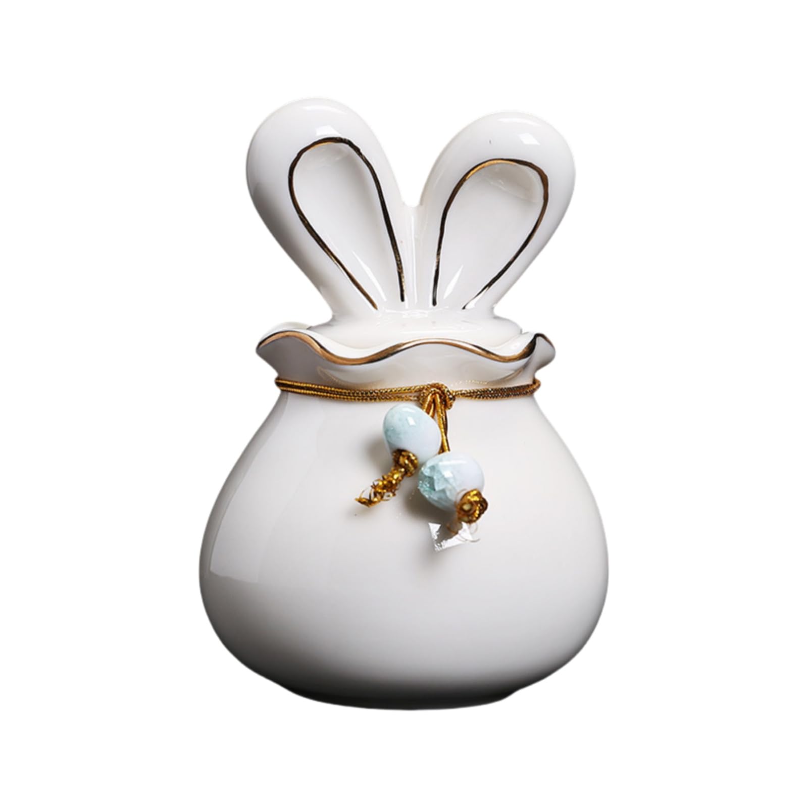 Rabbit Shaped Ceramic Storage Jar, Ceramic Jewelry Trinket Box, Storage for Ring Necklace Bracelet Earrings Rings Specie and Accessories