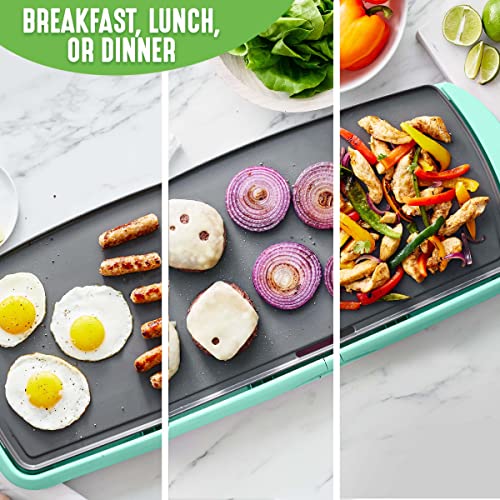 Extra Large 20â€?Electric Griddle, Non-Toxic PFAS & PFOA-Free Ceramic Nonstick, Temperature Control, Quick Even Heating, Removable Drip Tray, Pancakes, Eggs, Sausage, Easy Clean