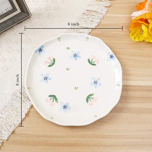 Ceramic Dinner Plates, 8" Modern Rustic Appetizer Plate