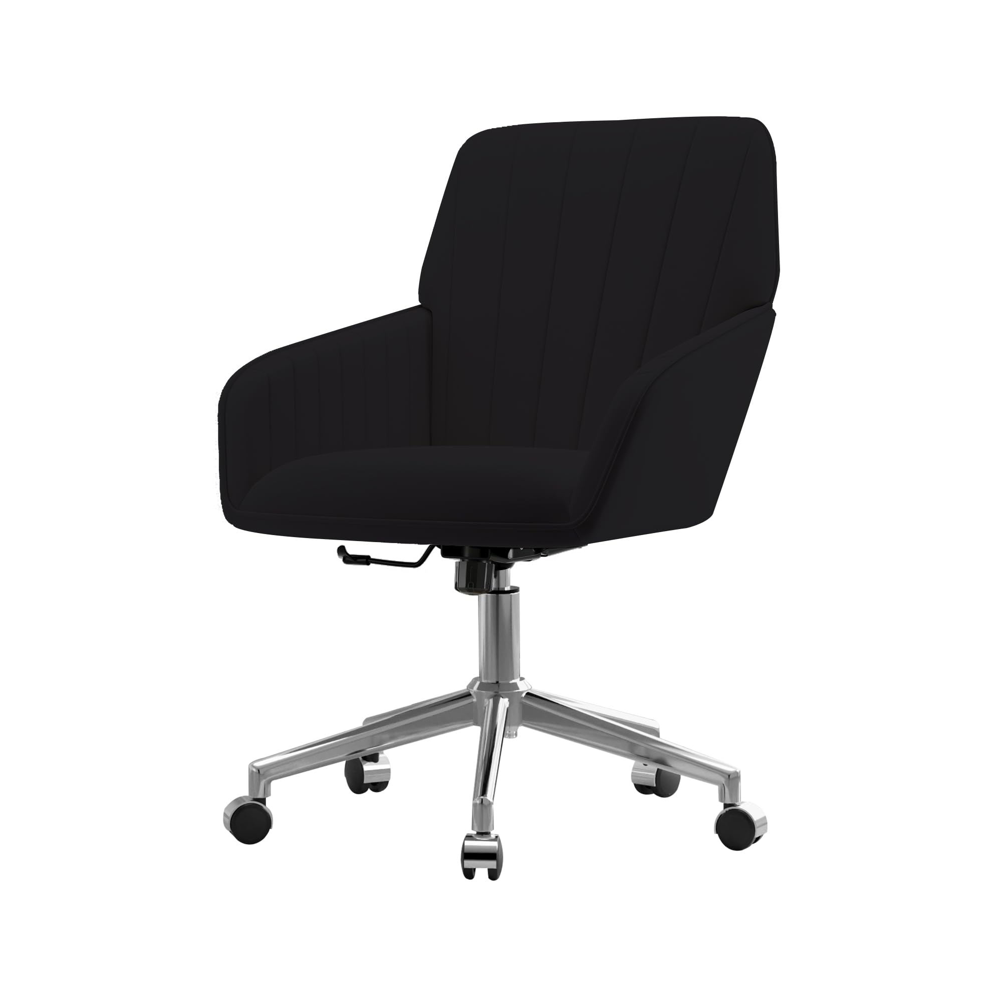 Velvet Modern Cute Chair with Back, Height Adjustable Upholstered Vanity Chair with Swivel Wheels