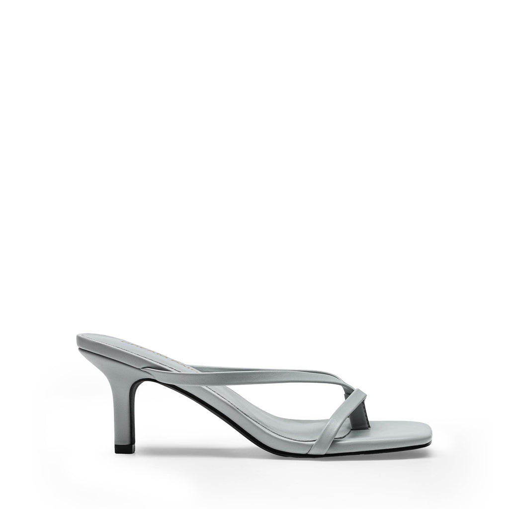 Women Sexy Kitten Low Heels Open Square Toe Thong Heeled Sandals