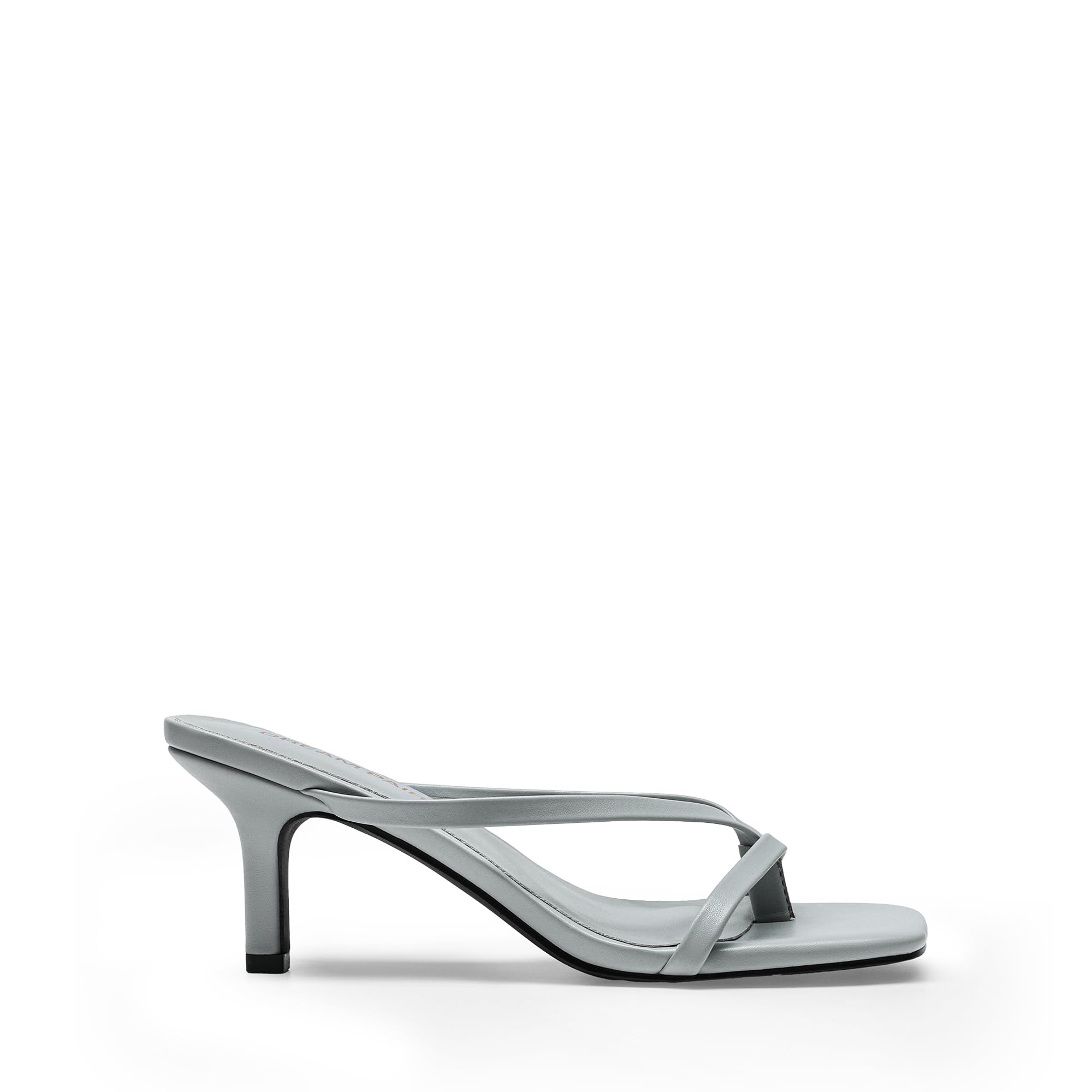 Women Sexy Kitten Low Heels Open Square Toe Thong Heeled Sandals