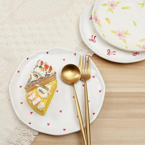 Ceramic Dinner Plates, 8" Modern Rustic Appetizer Plate