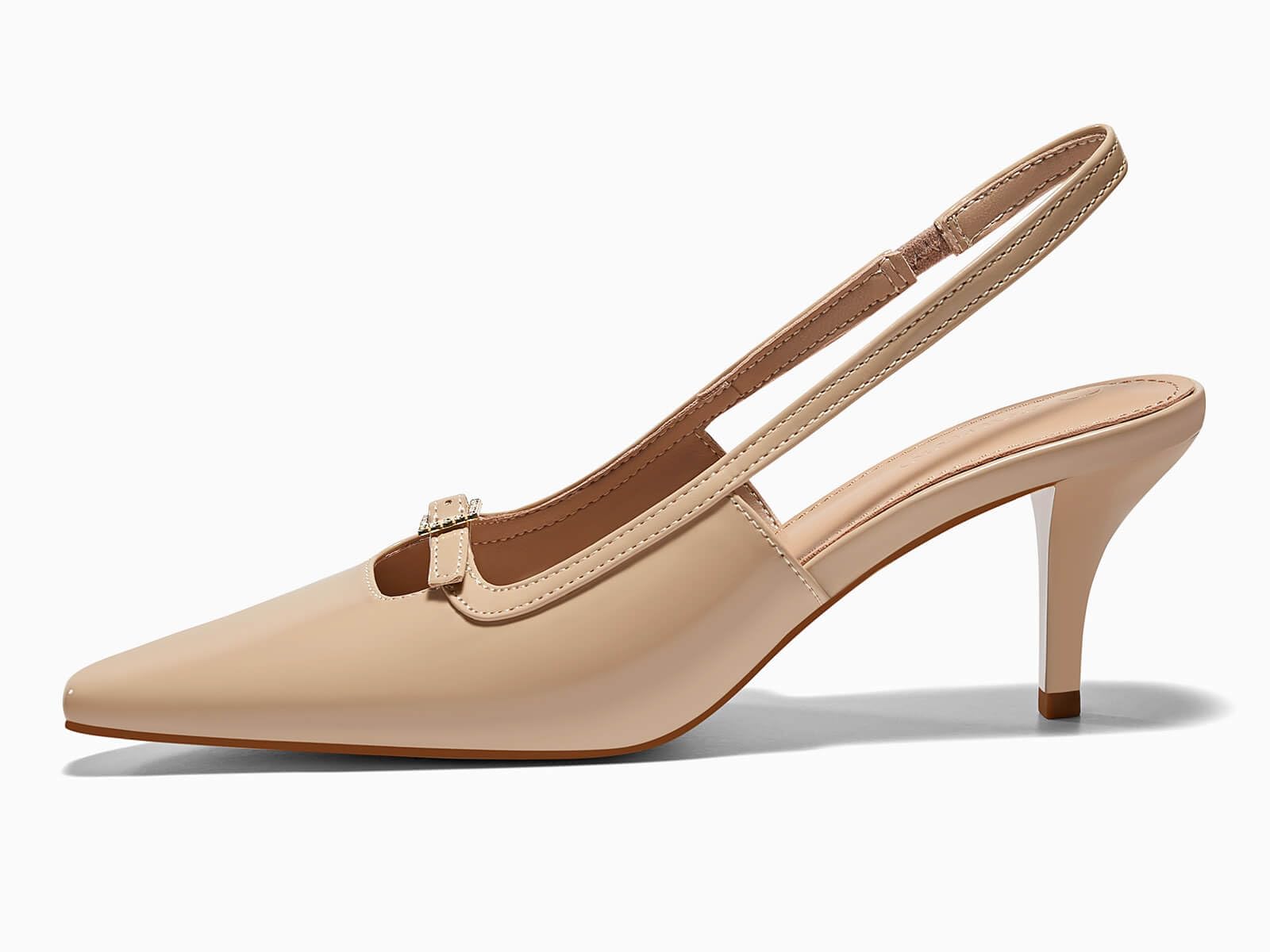 Womens Kitten Heels Slingback Dress Shoes Buckle Office Work Pumps Shoes