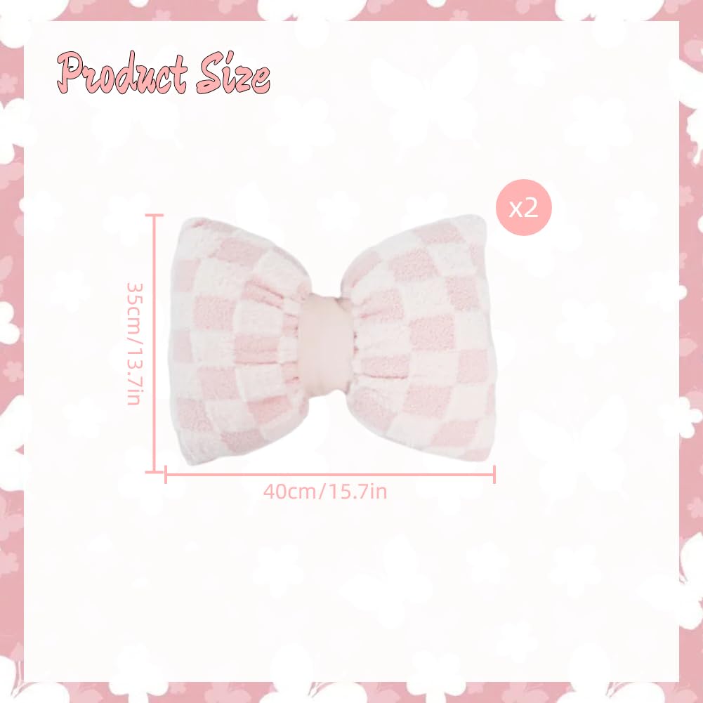 Two Pcs Big Bow Pillow Shaped Cushion Plush Car Lumbar Pillow Aesthetic Home Decor Throw Pillows for Room Bed Sofa Couch Decor