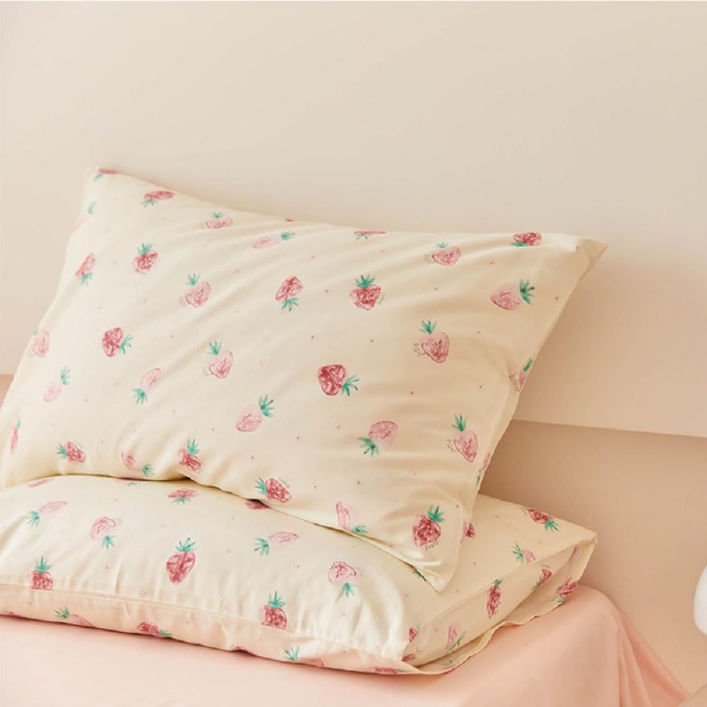Duvet Cover Printed Bedding Set 3Pcs Girls Kawaii Pattern Comforter Cover with Zipper Closure Soft Breathable Microfiber