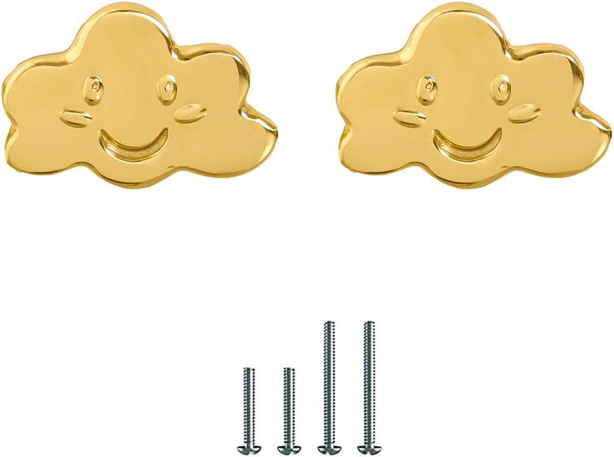 Gold 4 Pack Brass Knobs for Dresser, Drawers and Cabinet Decorative