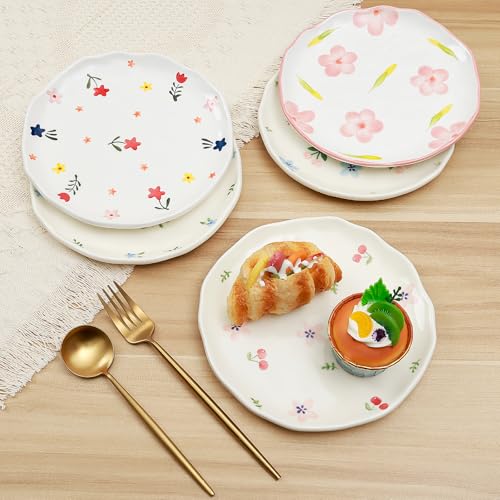 Ceramic Dinner Plates, 8" Modern Rustic Appetizer Plate