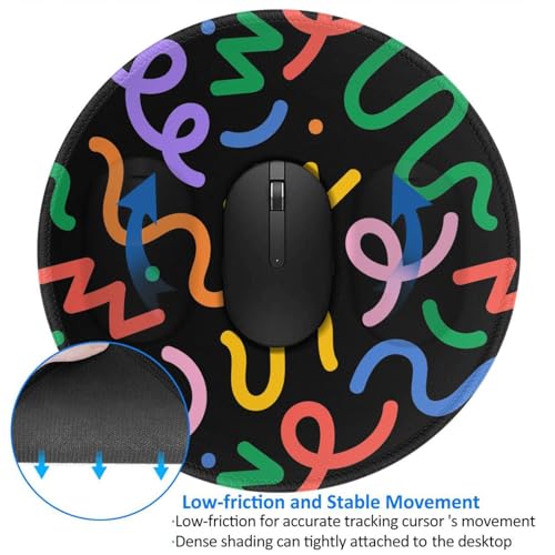 Round Mouse Pad Desk Top - Stitched Edges 8 X 8 Inch