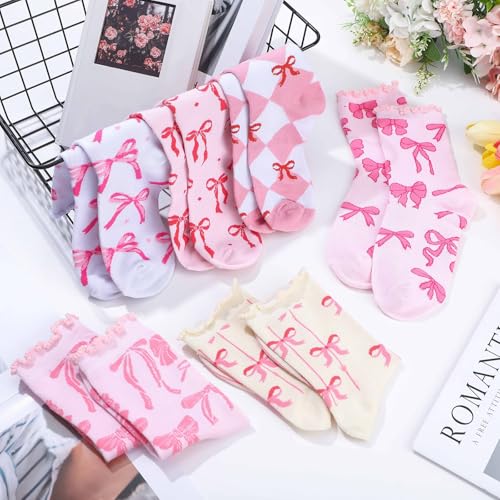 Coquette Pink Bow Socks Women's