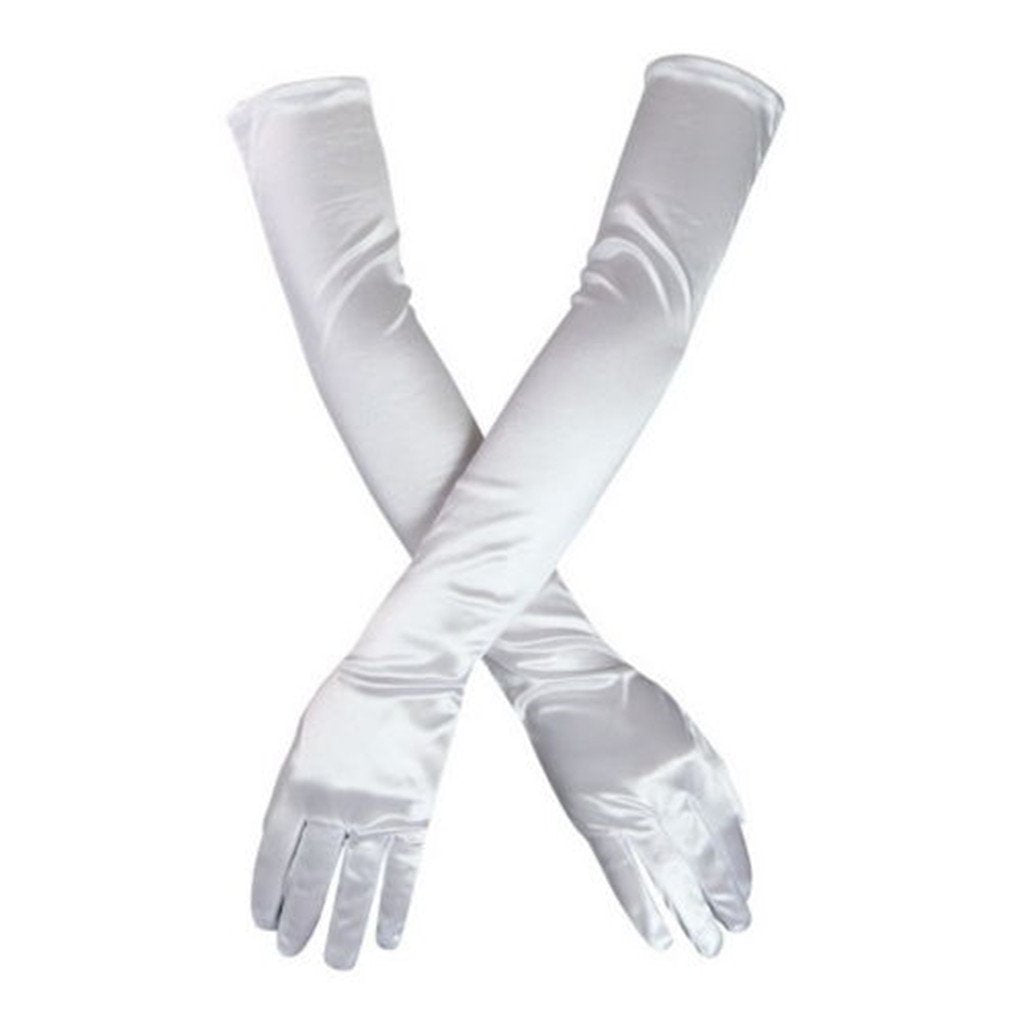 Women's Party Mittens - 21" Satin Finger Gloves