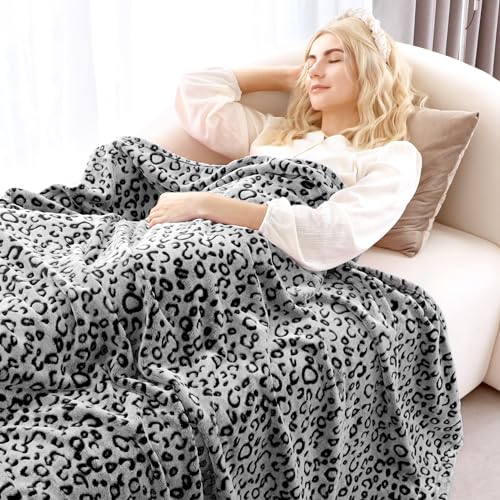 Leopard Throw Blanket - Cheetah Print Soft Fleece Blanket Hot Pink Fuzzy Plush Blankets Cute Bed Couch Decor