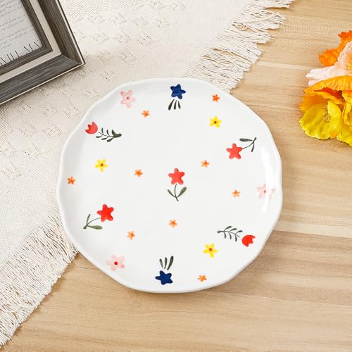Ceramic Dinner Plates, 8" Modern Rustic Appetizer Plate