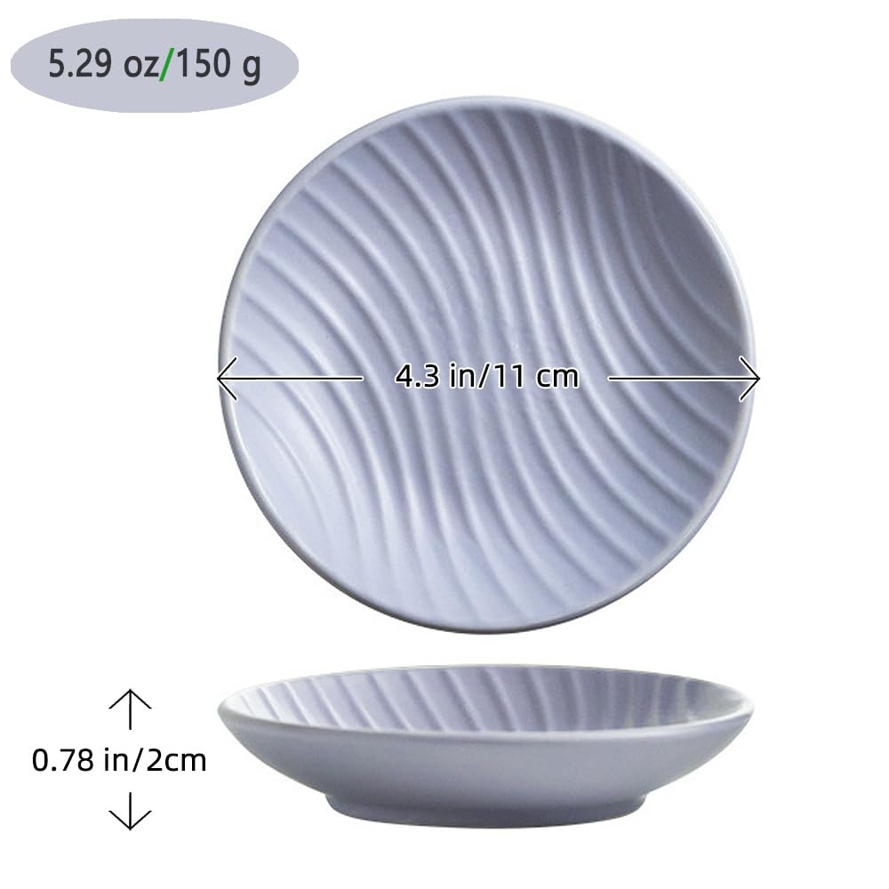 Chic Round Soap Dish, Modern Minimalist Striped Design Ceramic Tray