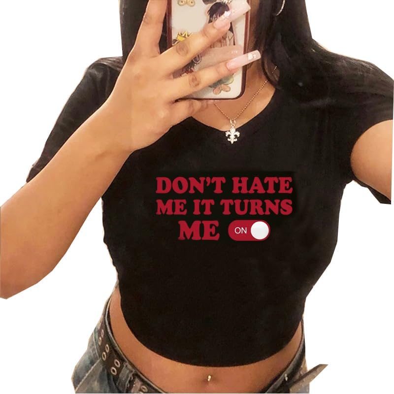 Girls Baby Tees Y2k Funny Graphic Short Sleeve Y2K Short Sleeve Graphic Crop Tops