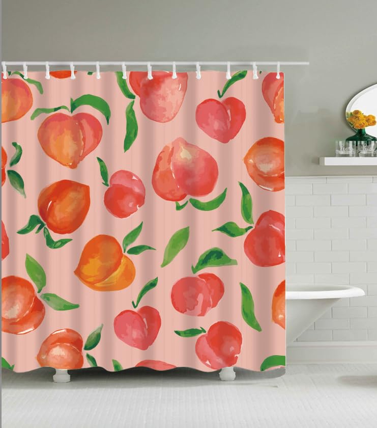 Shower Curtain Bathroom Decor with 12 Plastic Hooks 72 x 72 Inch