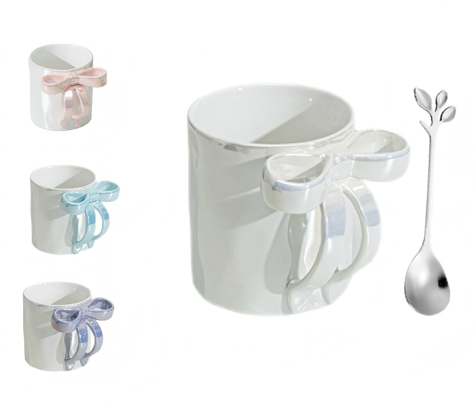 Ceramic Mug with Bow Ribbon Handle