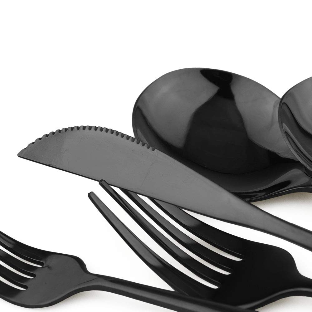 Stainless Steel Knife Fork Spoon Teaspoon Silverware Set, 24-Piece Flatware Set,