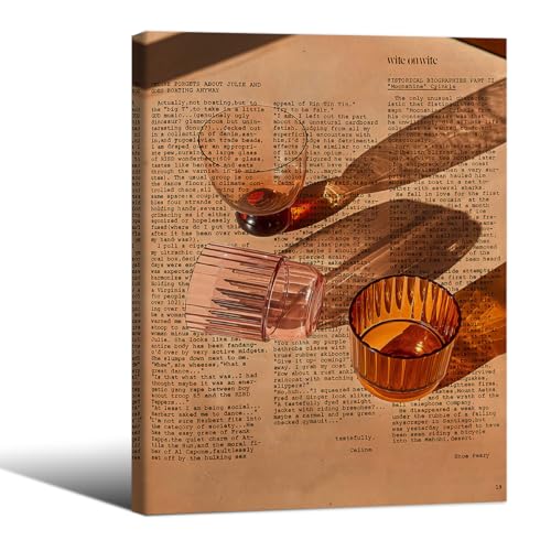 Cocktail Poster Alcohol Drink Wall Art Preppy Bar Cart Canvas Prints for Funky Bar Kitchen Wall Decor