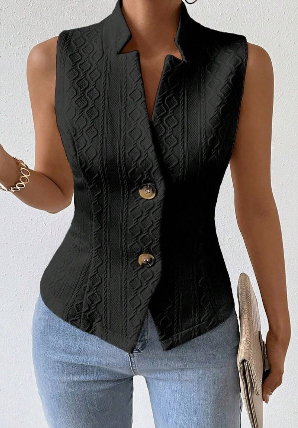 Solid Color Jacquard Suit Vest Jacket