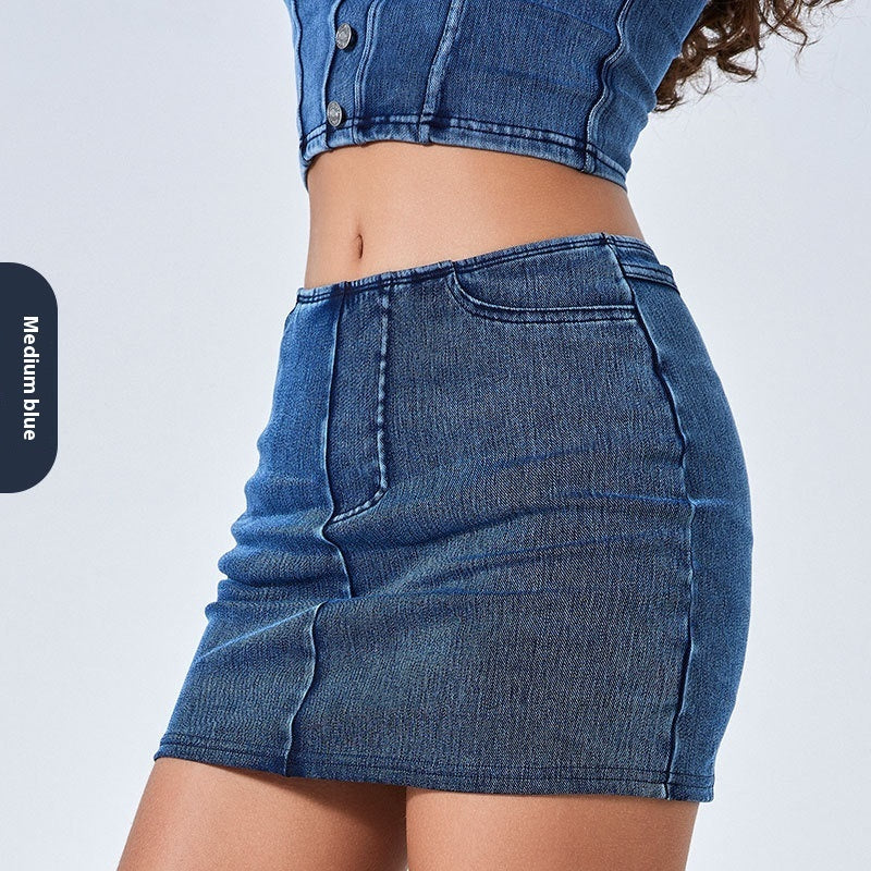 New Color High Waist Denim Yoga Skirts