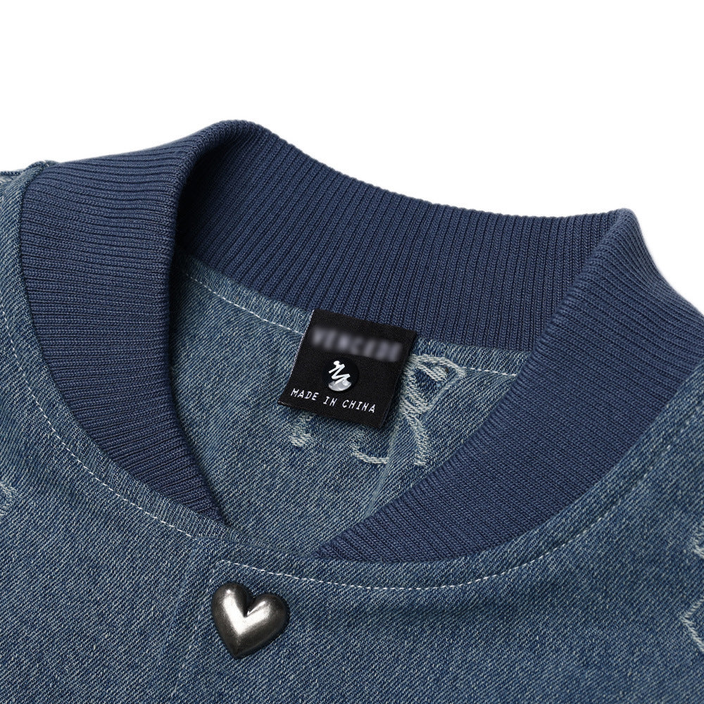 Women Bow Loose Baseball Coat