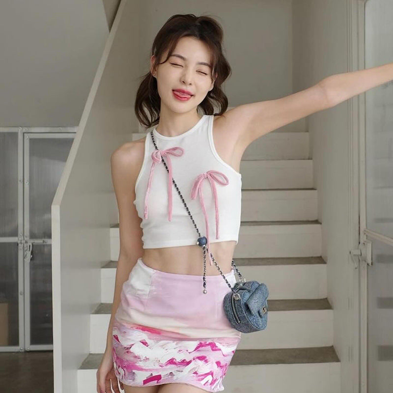 Slim Fit Bow Halterneck Top Women