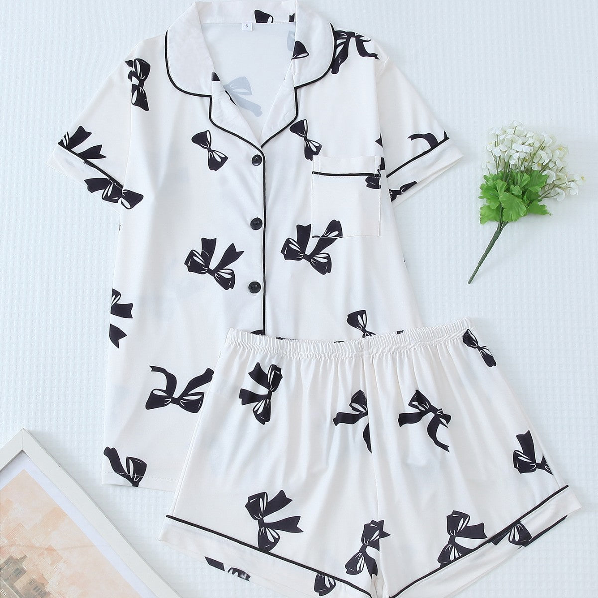 Printed Pajamas Top and Shorts