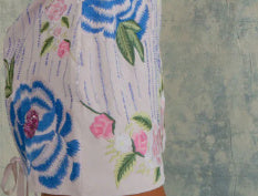 Women's Flower Dress Half-length Slim Fit