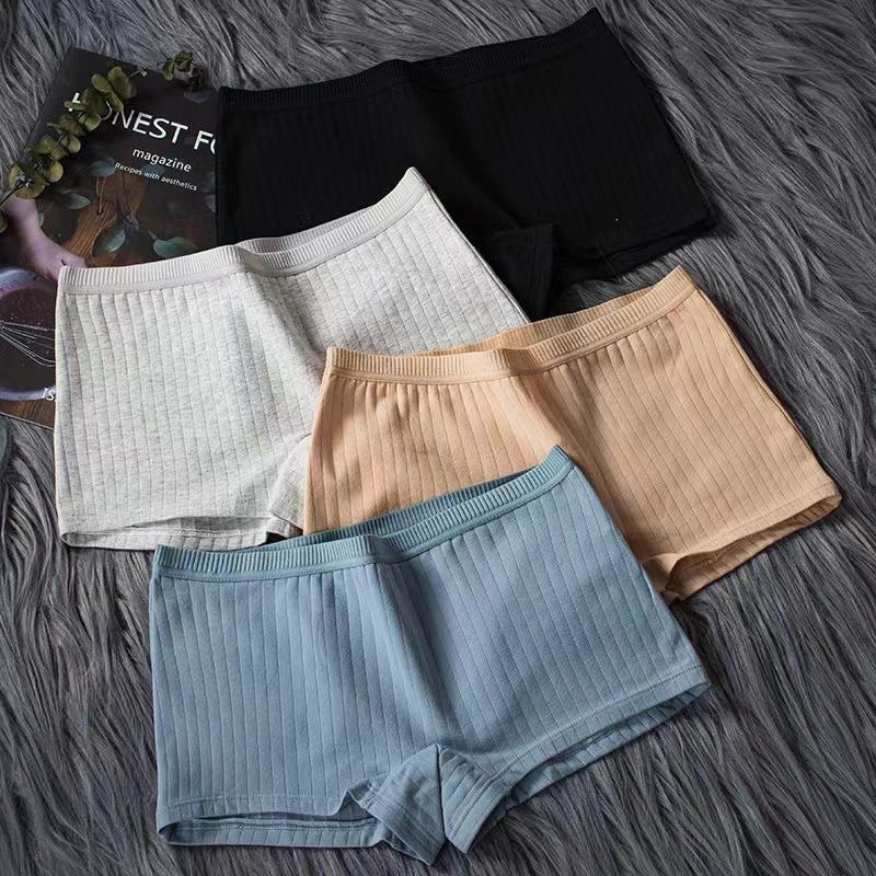 Women's Cotton Boxer Anti-exposure Antibacterial Mid-waist Underwear