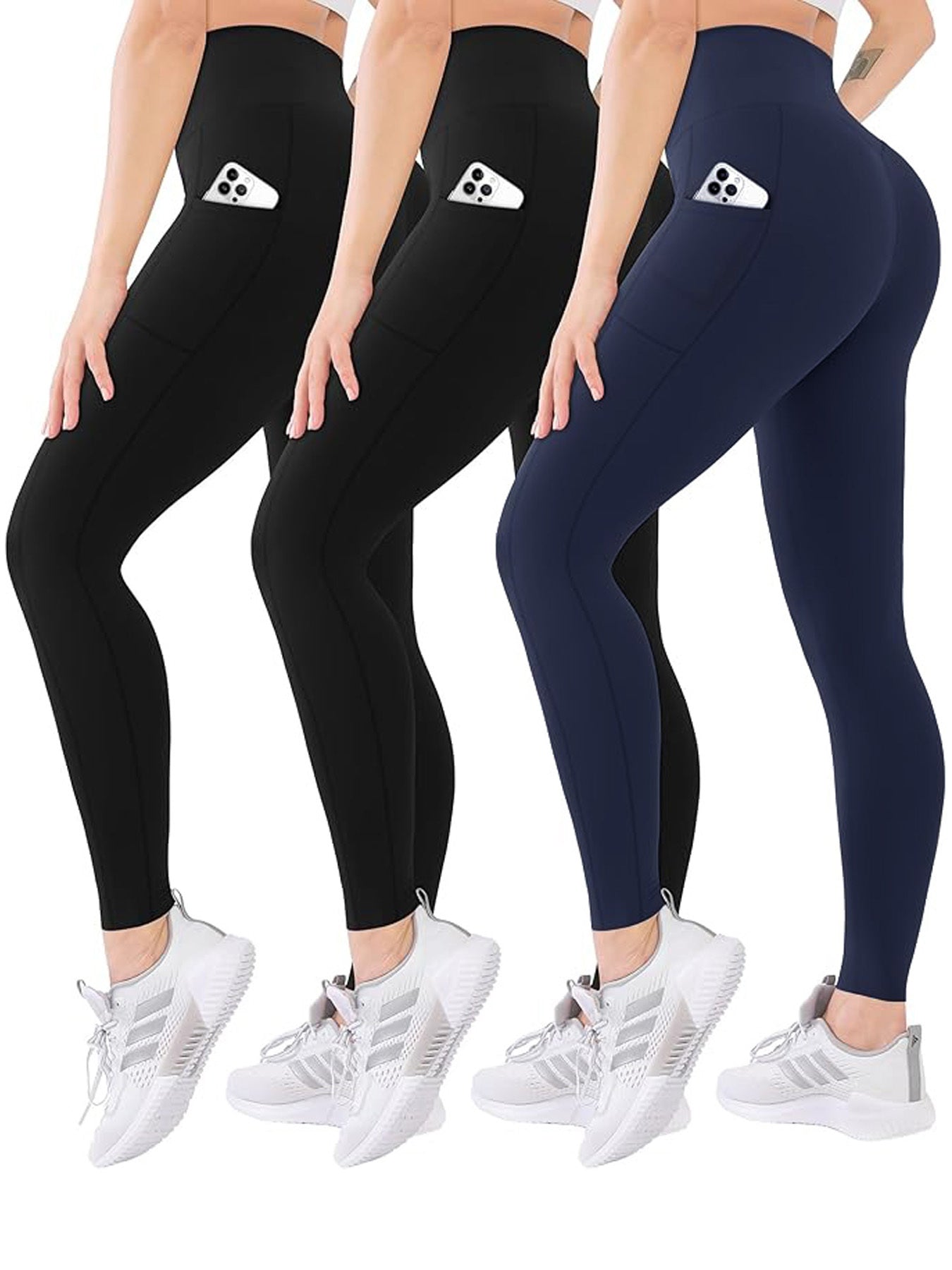 Three Piece Yoga Pants With Pockets