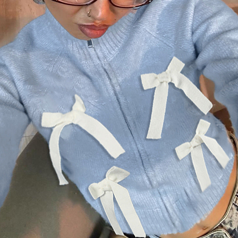 Bow Sweater Short Long Sleeve