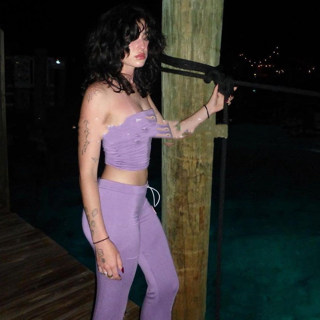 Tube Top High Waist Casual Trousers Two-piece Set