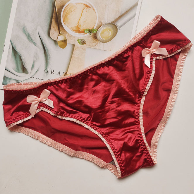 Women's Triangle Low Waist Bow Cute Panties