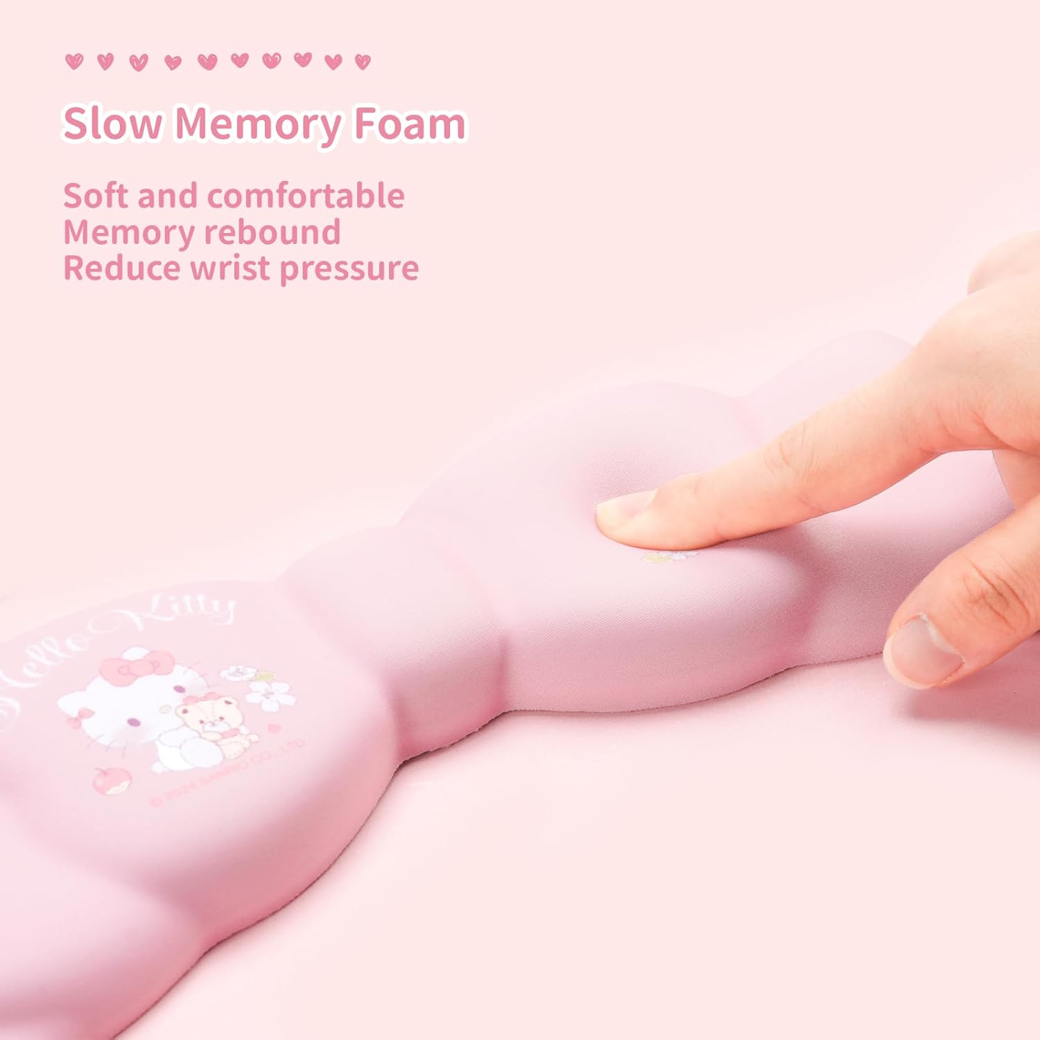 Memory Foam Bowknot Wrist Rest, Non-Slip Rubber Base Keyboard Wrist Rest for Gaming or Home Office Work