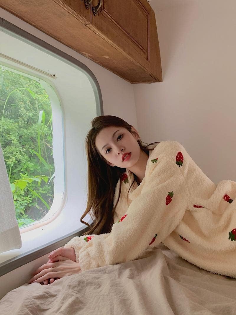 Women Kawaii Loungewear Sleepwear Fuzzy Sets