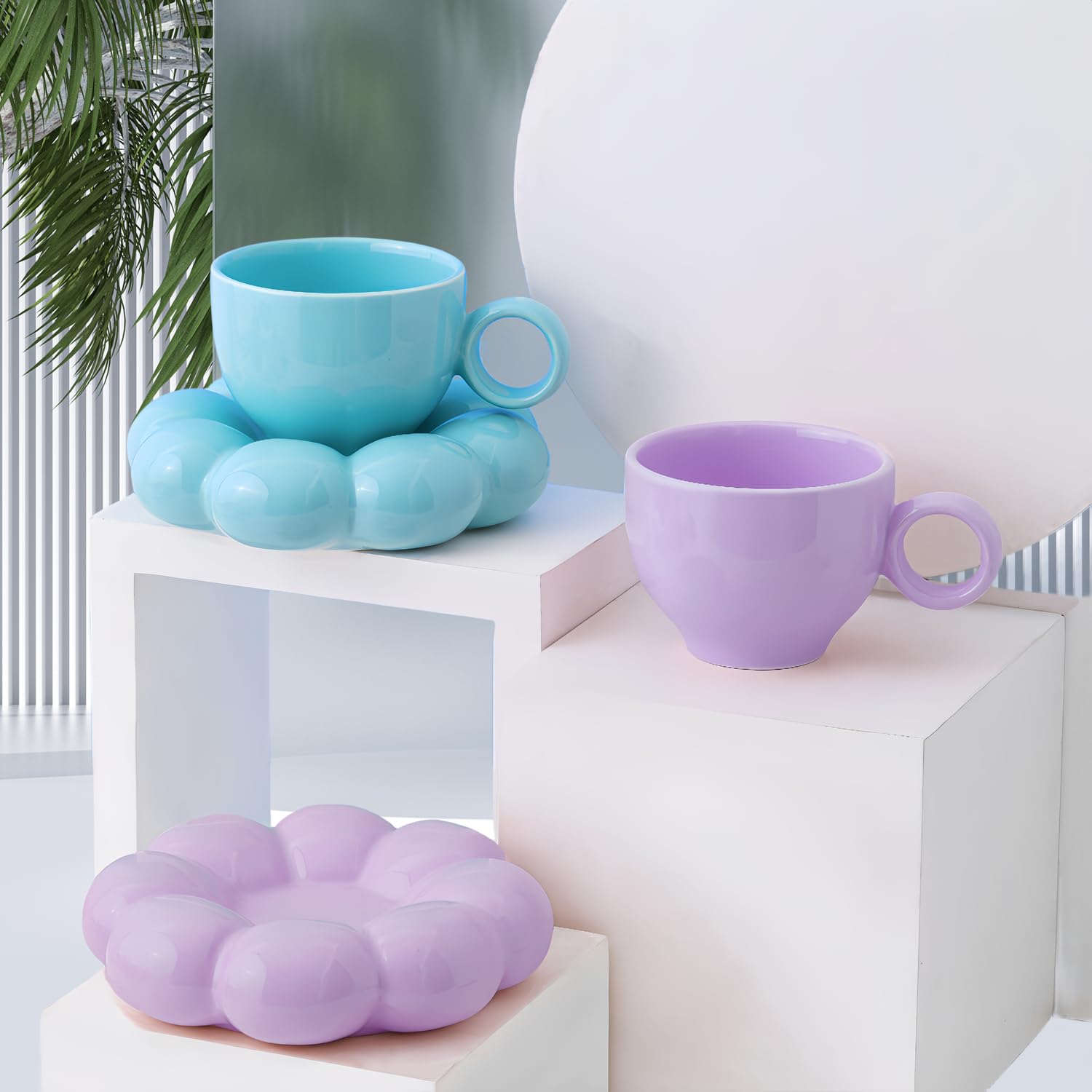 Coffee Mug, Tea Cup and Saucer Set with Spoon  10oz