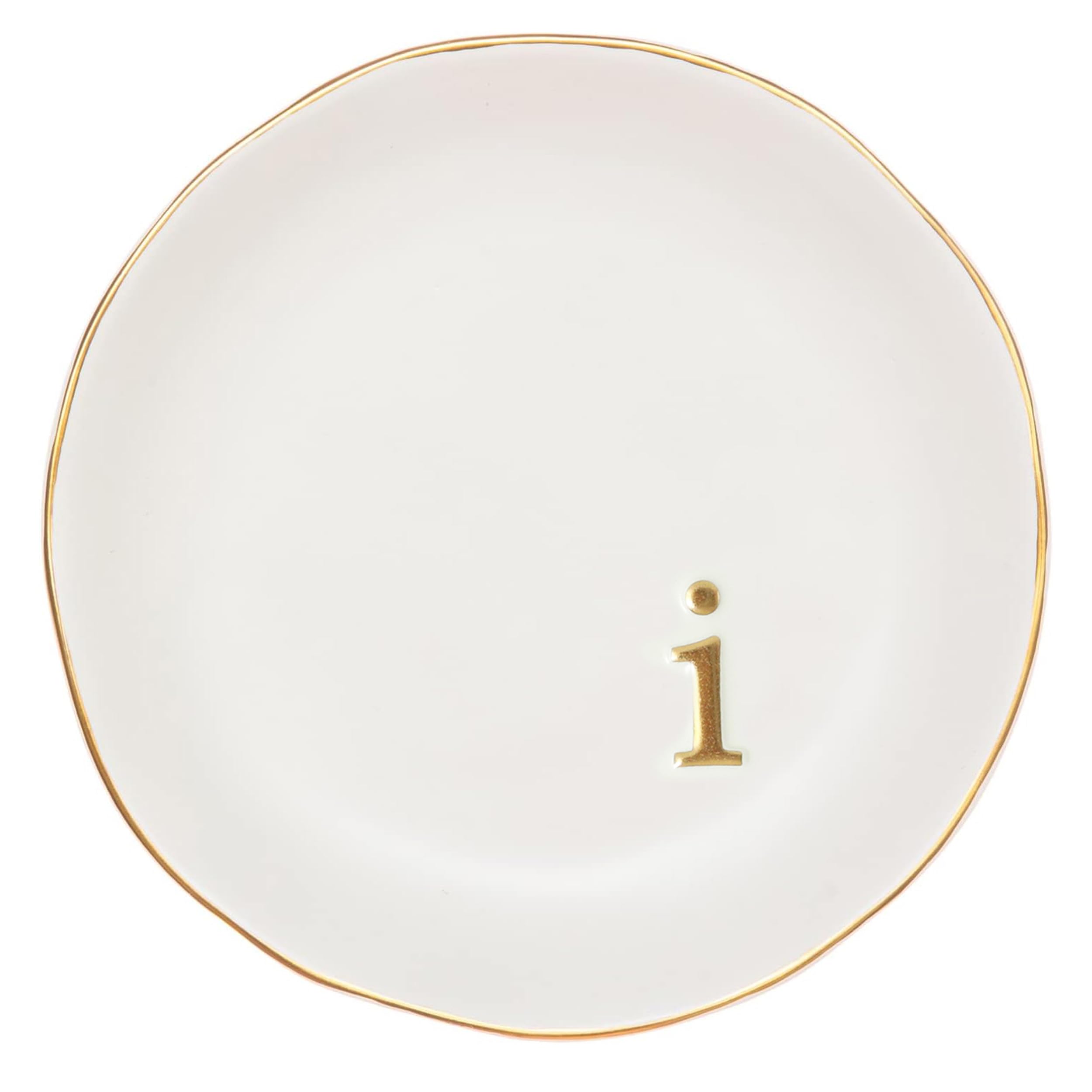 Ceramic  Initial Jewelry Tray, Decorative Trinket Dish 4.75"