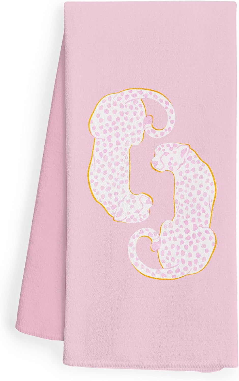 Leopard Cheetah Kitchen Towels, Preppy Hand Towels for Bathroom, Pink Kitchen Decor, 16x24 Inches